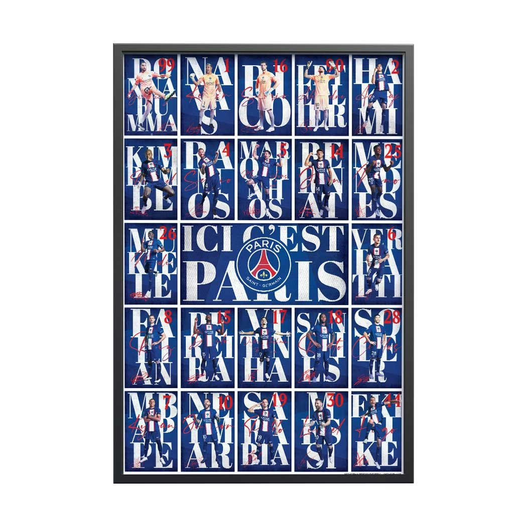 FOOT - Affiche Foot - PSG Street Effectif 2022/2023 40x60cm