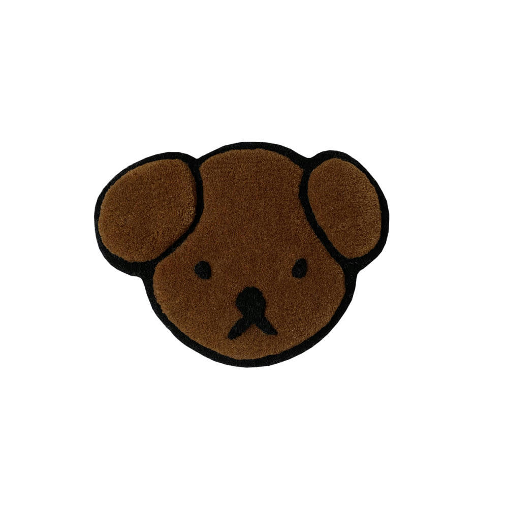 SNUFFY - Tapis mural ours tissu marron