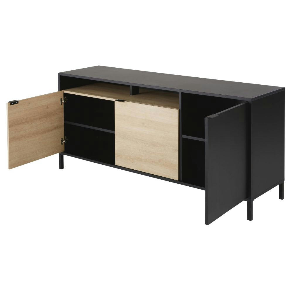 Contus - Buffet 3 portes marron et noir