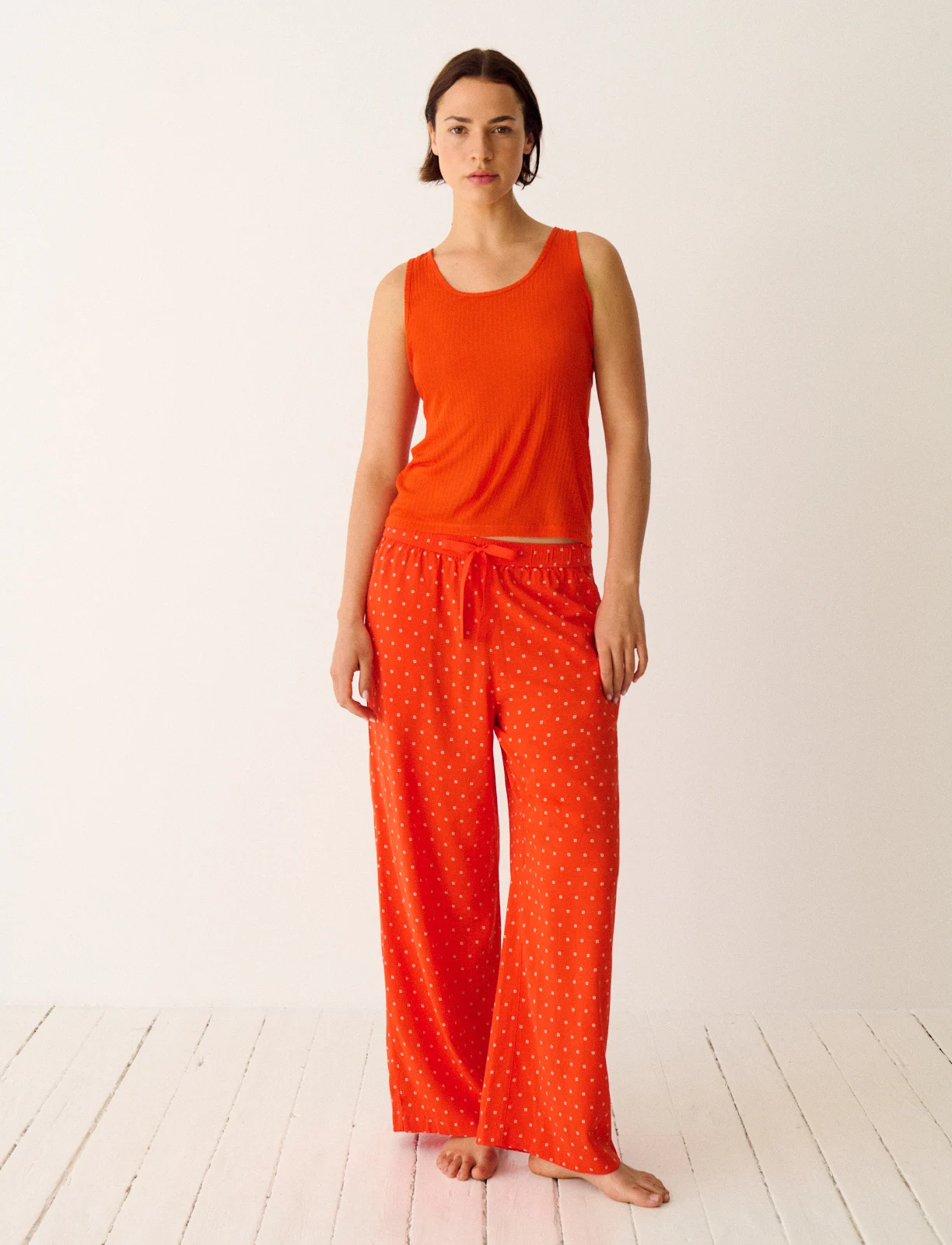 T-shirt sans manches touche de cachemire HEATTECH POINTELLE