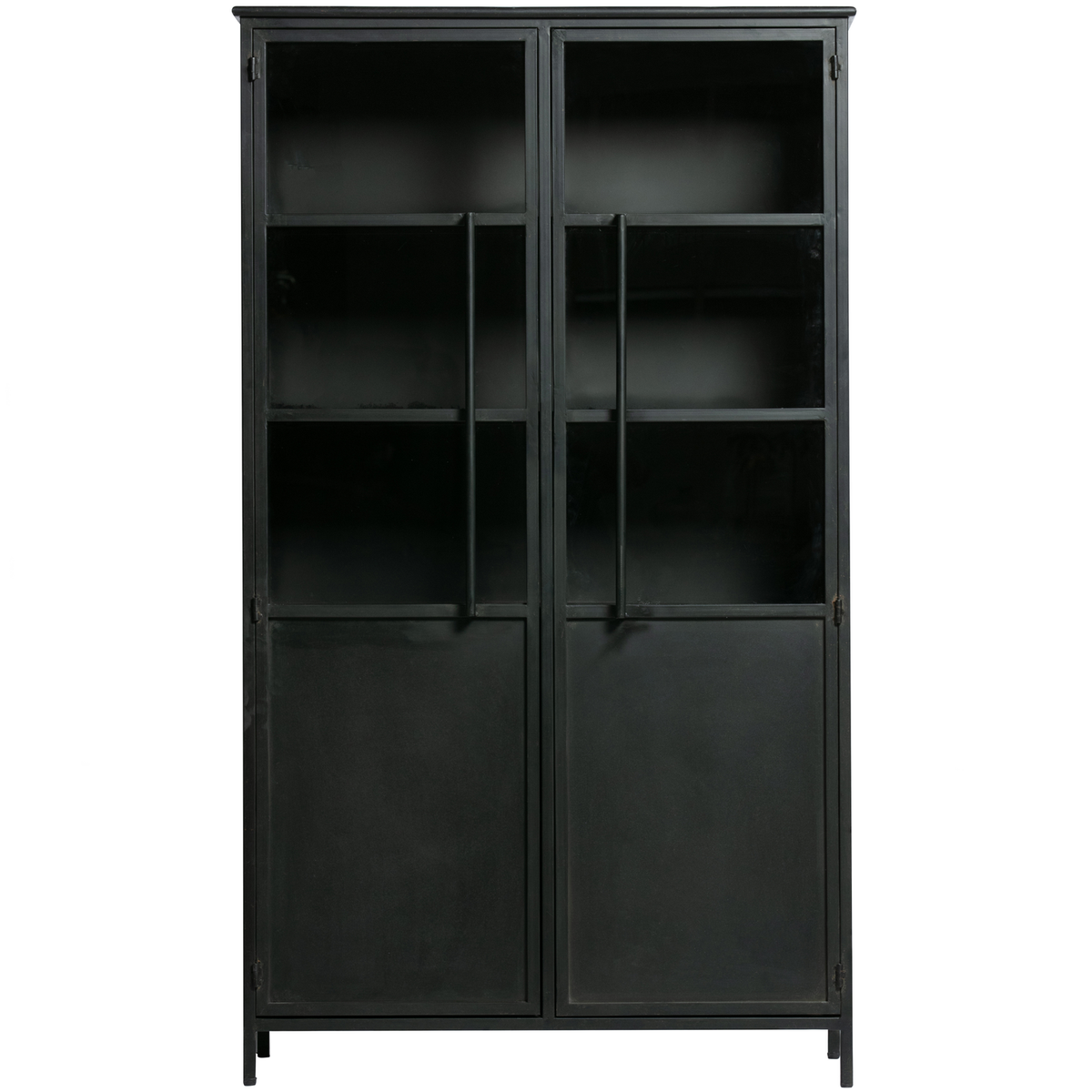 WOOOD vitrinekast Exhibit - Metaal - Zwart - 170x99x44