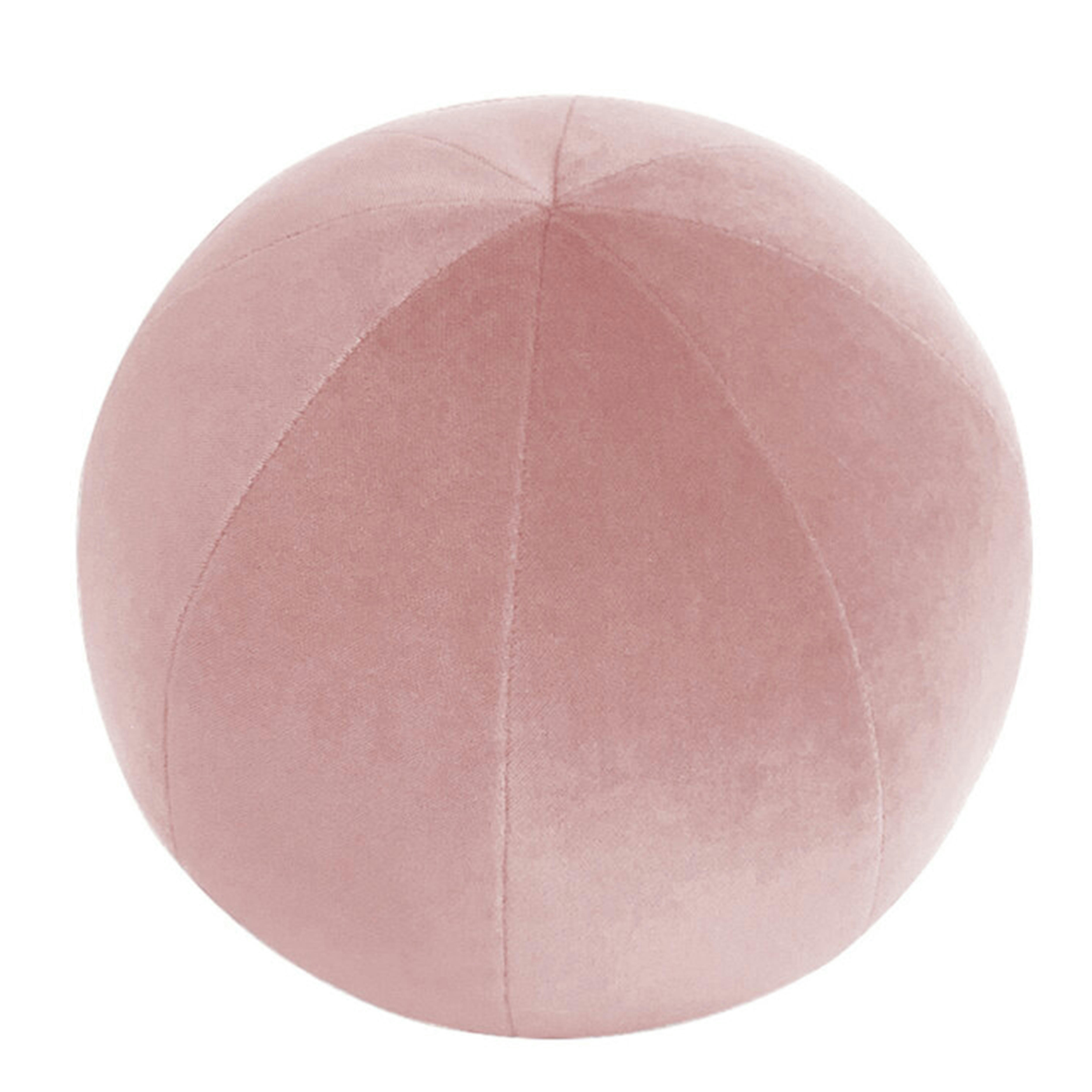 - Coussin balle en velours rose poudré