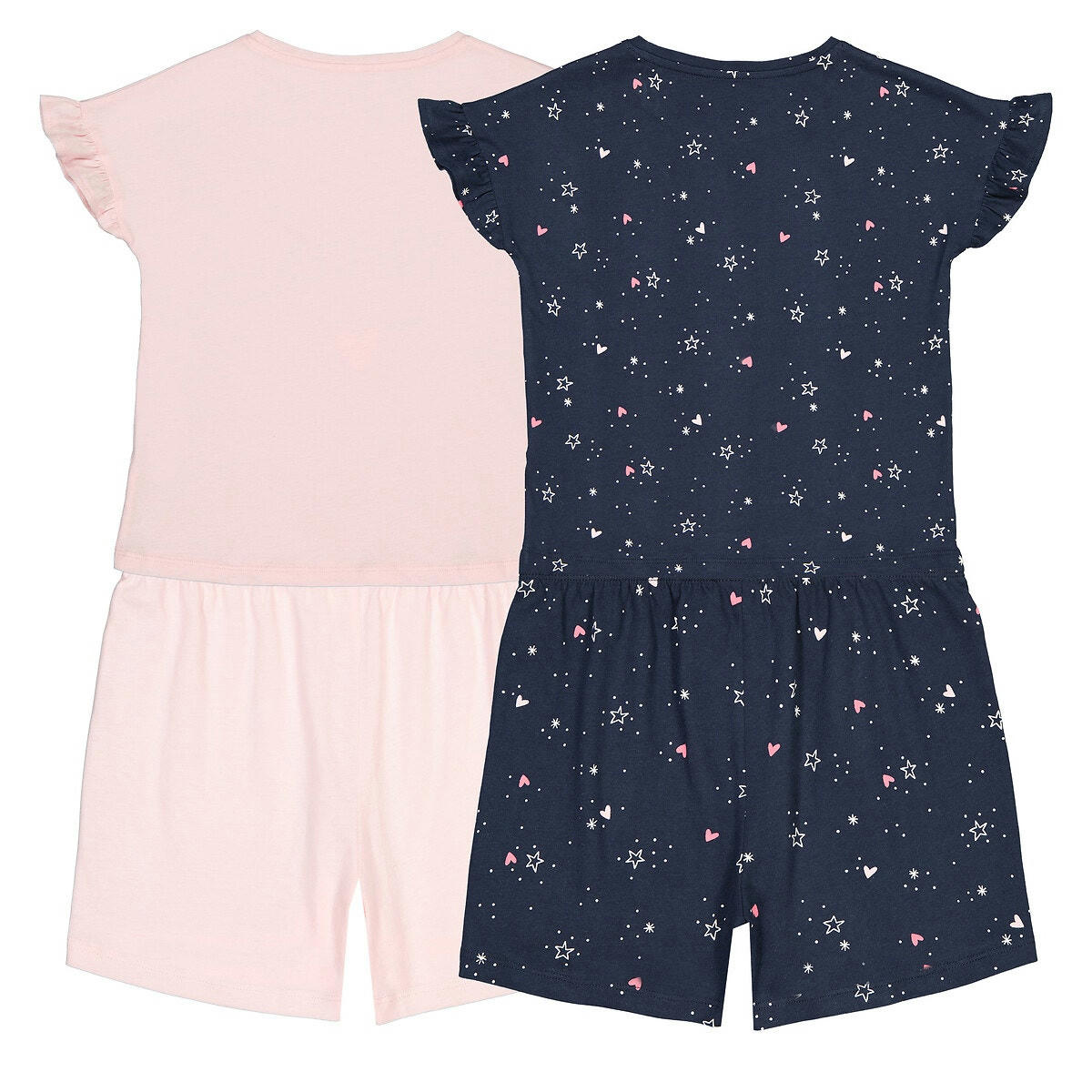 Lot de 2 pyjashorts en coton imprimés cœur