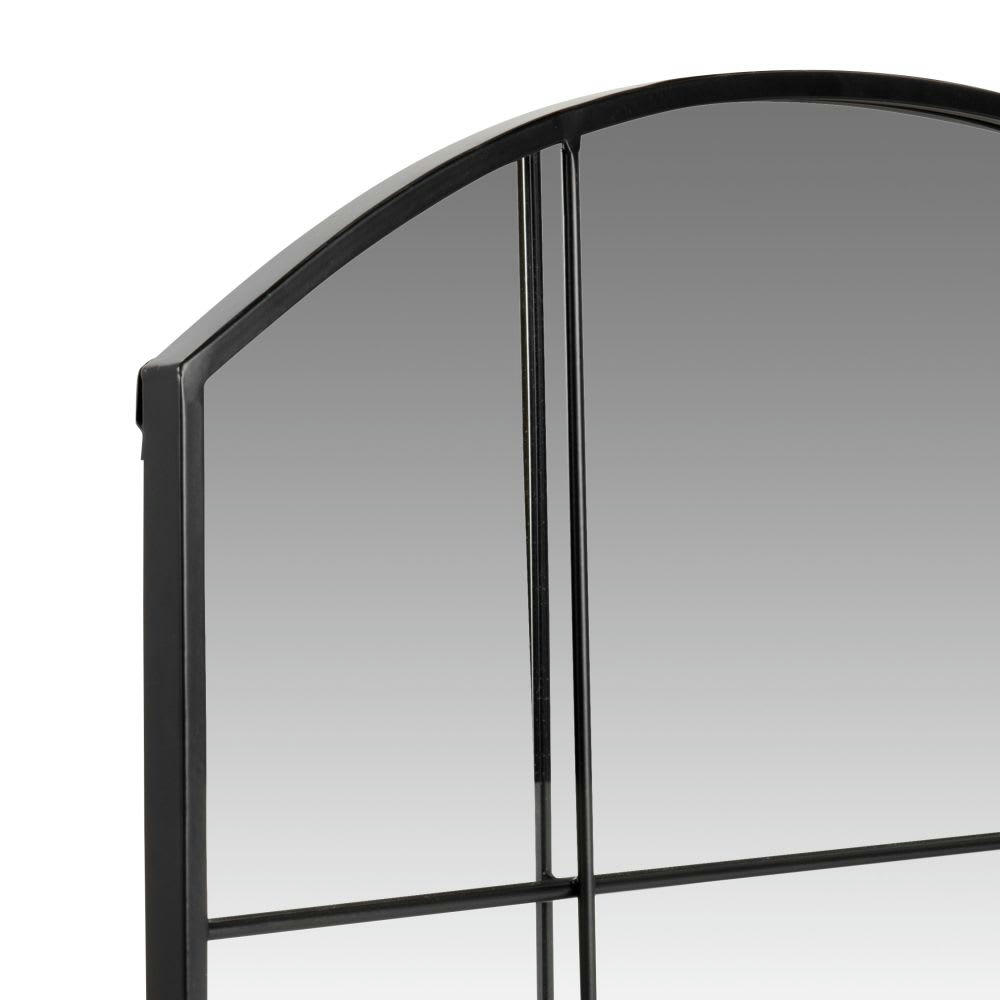 KASSEL - Miroir fenêtre rectangulaire arrondi en métal noir 60x90