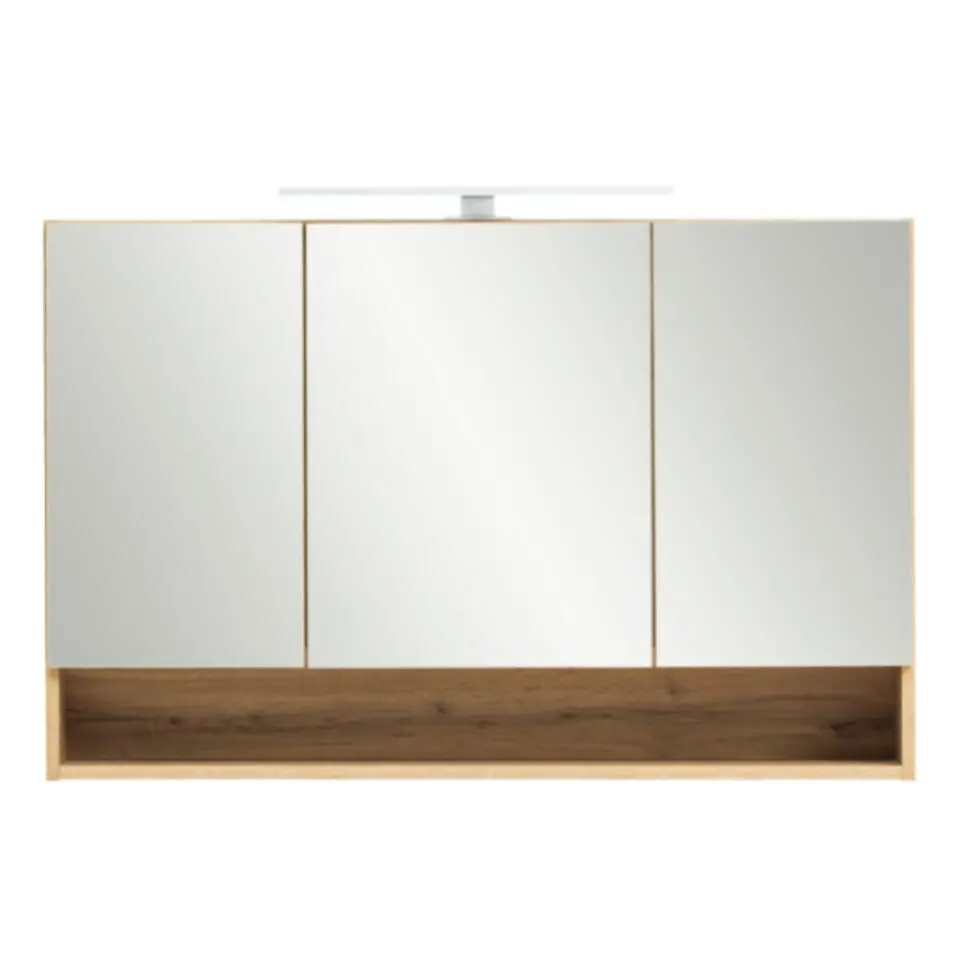 Spiegelkast Karan 100cm 3 deuren met verlichting - eik