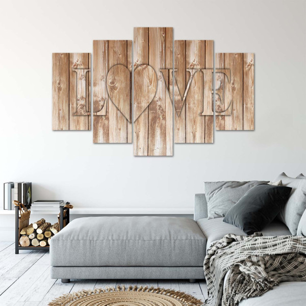 Feeby Obraz 5 częściowy na płótnie Napis Love 100x70