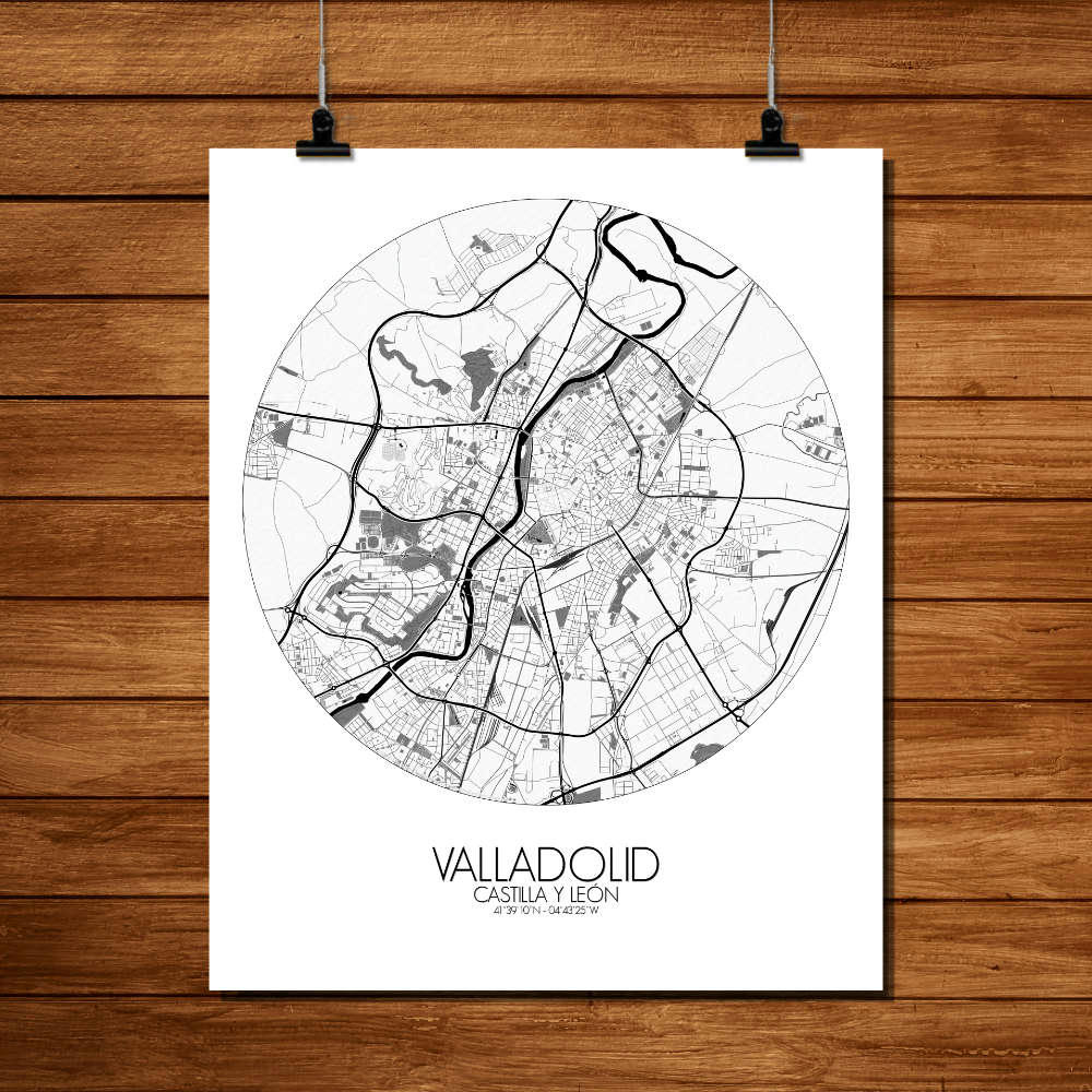 - Affiche Valladolid Carte ronde 40x50