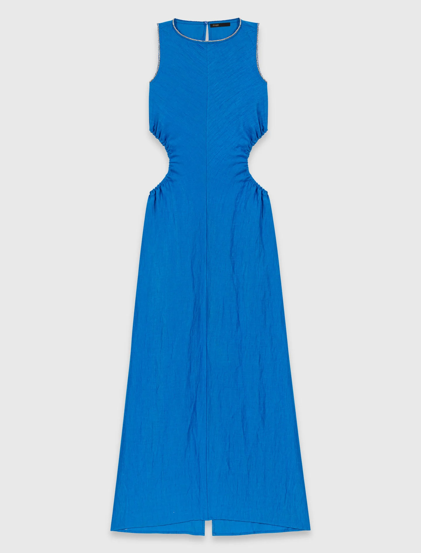 Robe midi dos nu en lin mélangé