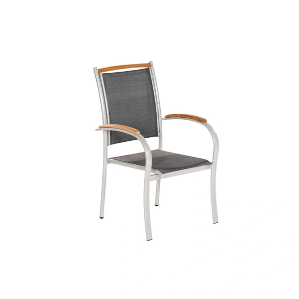 Stapelsessel »Siena«, BxTxH: 62 x 65 x 99 cm, Aluminium/ Textil/ Akazienholz