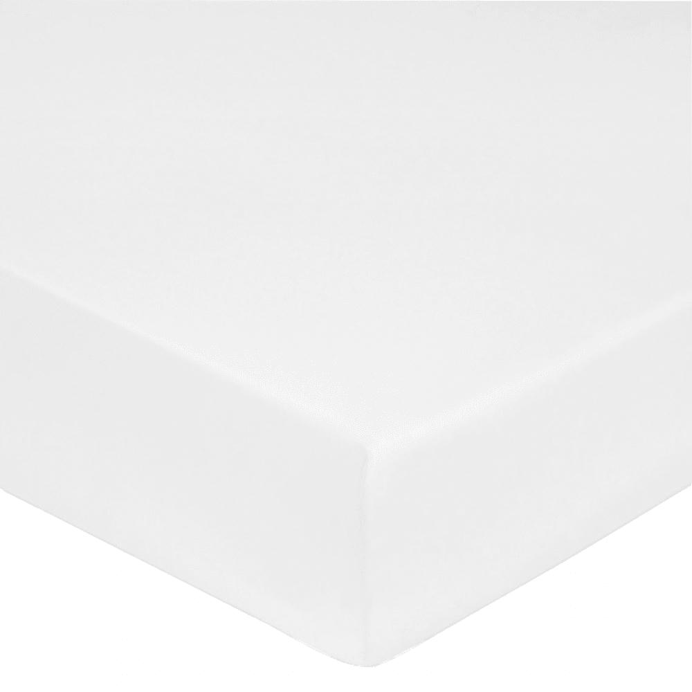 GAMME UNIS SATIN - Drap housse satin de coton 90x190 cm blanc