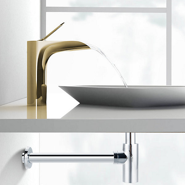 Balneo Siphon découpable design avec tube pour lavabo, finition chrome, laiton, G1-1-4