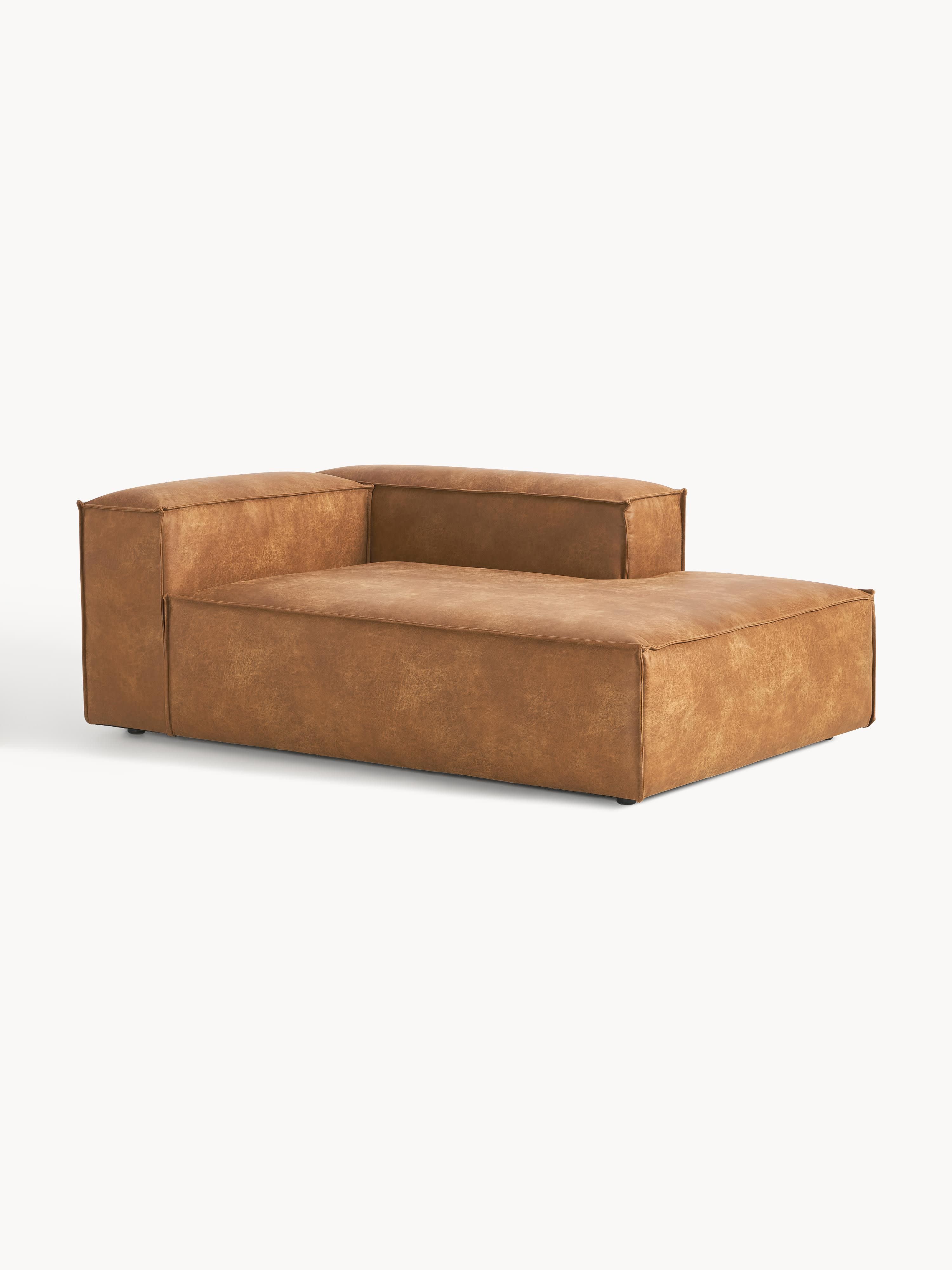 Ottomane-Eckmodul Lennon aus recyceltem Leder