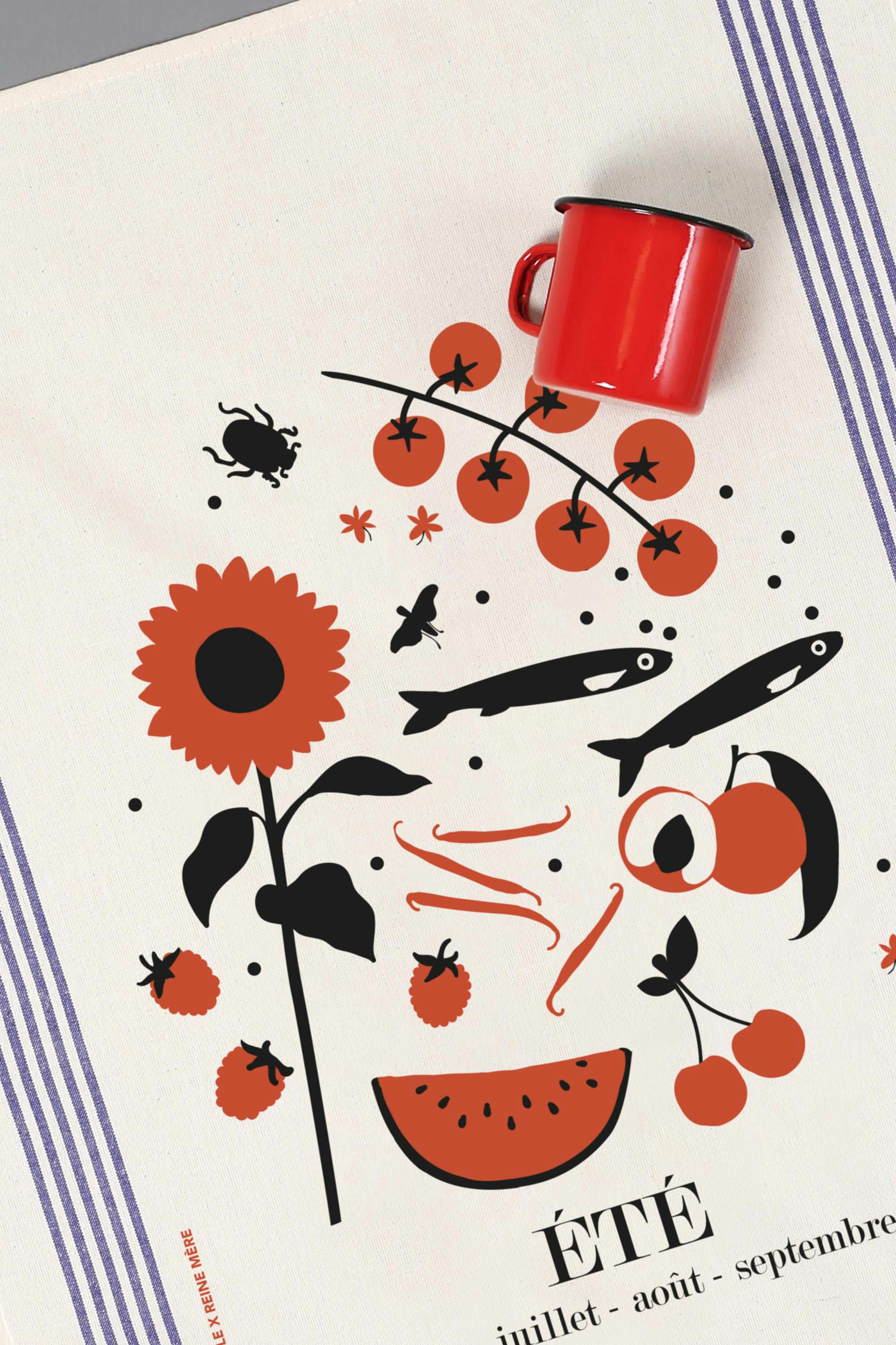 - Torchon en coton naturel été