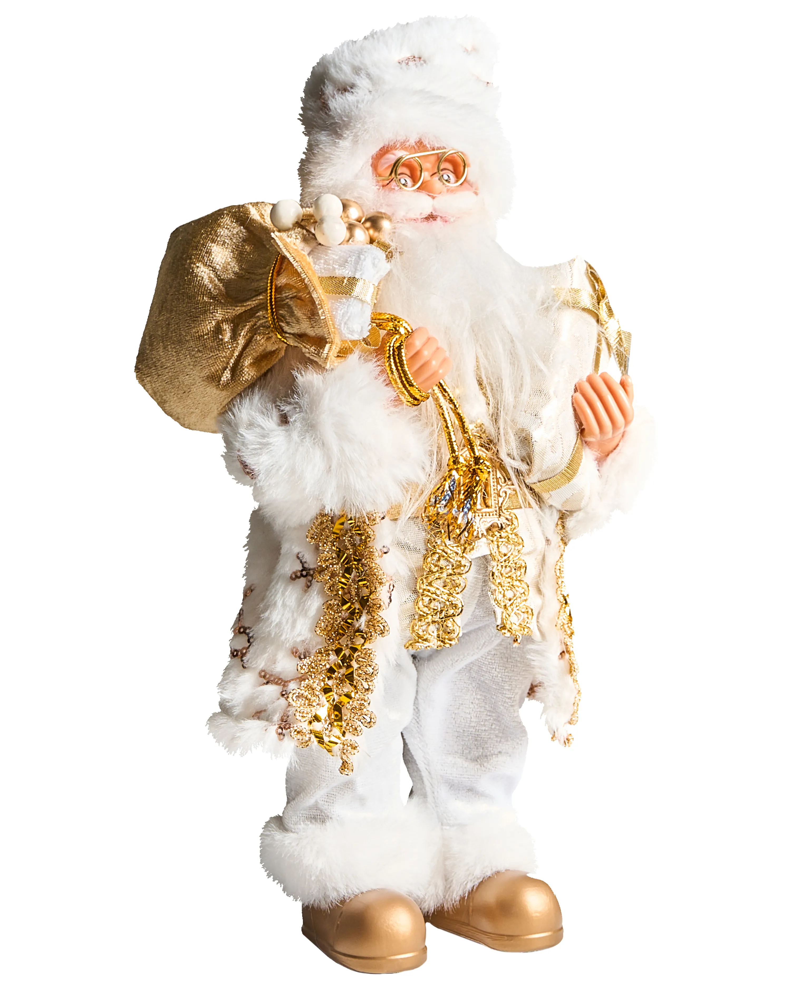 Christmas Decoration STRAUMSFJORDEN Santa Claus 40 cm White/ Gold