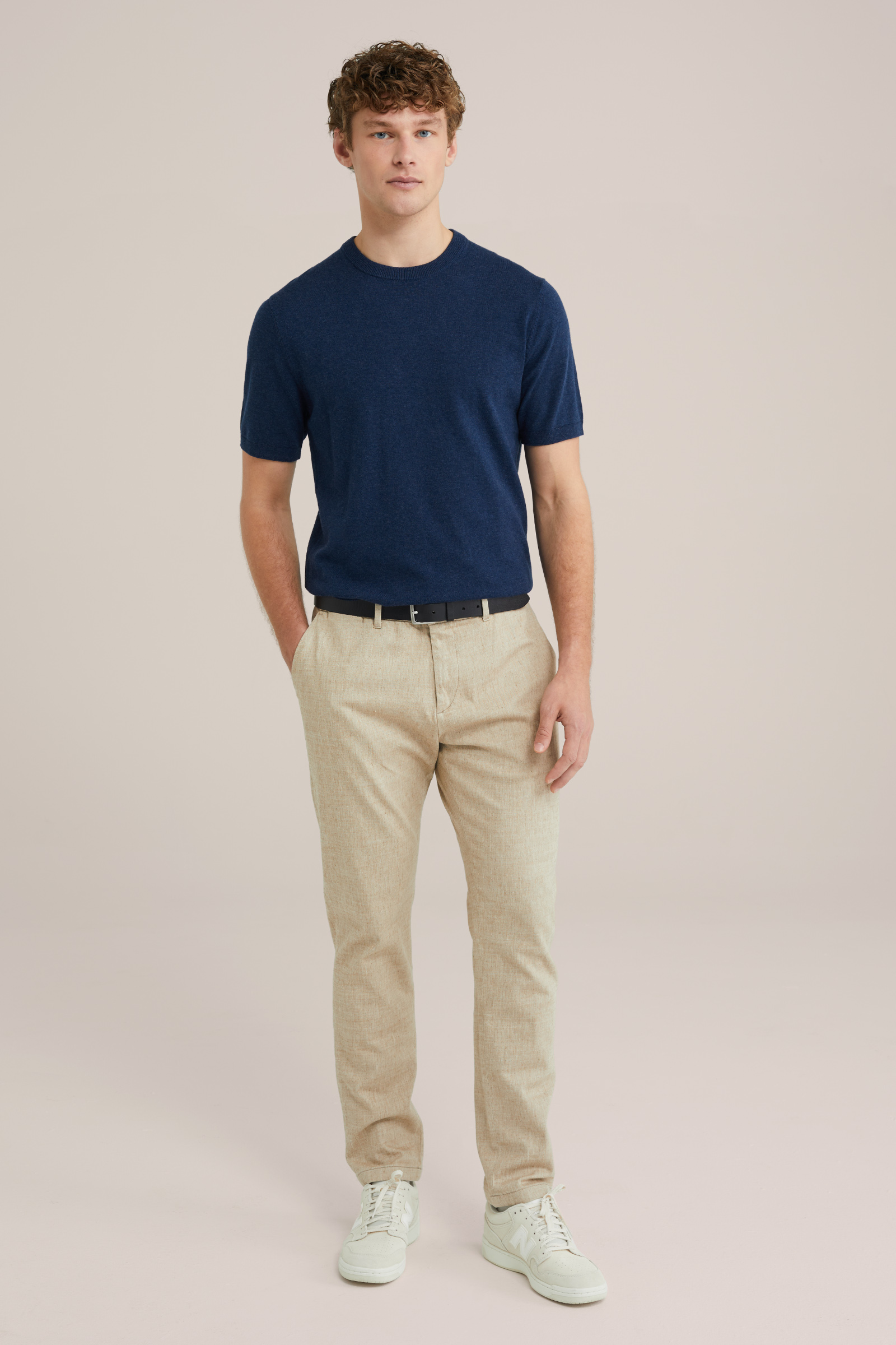 Heren Regular fit T-shirt van katoenmix