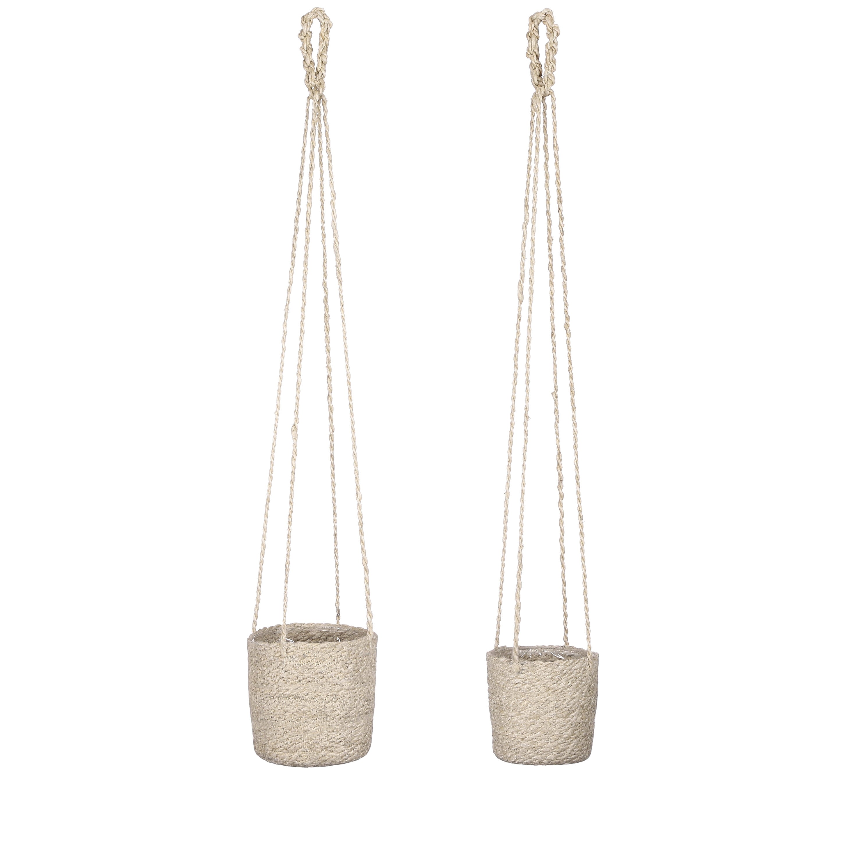 Mica Decorations Atlantic Plantenmand - Set van 2 - H16 x Ø16 cm - Crème