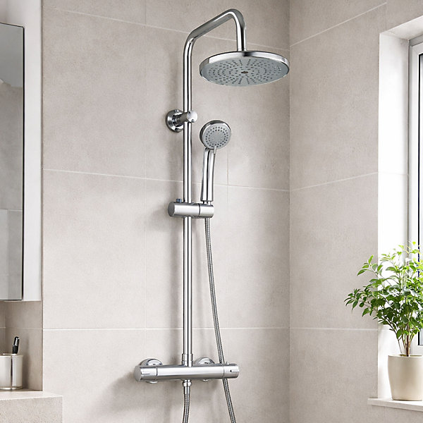 Colonne de douche thermostatique chrome Target Essebagno