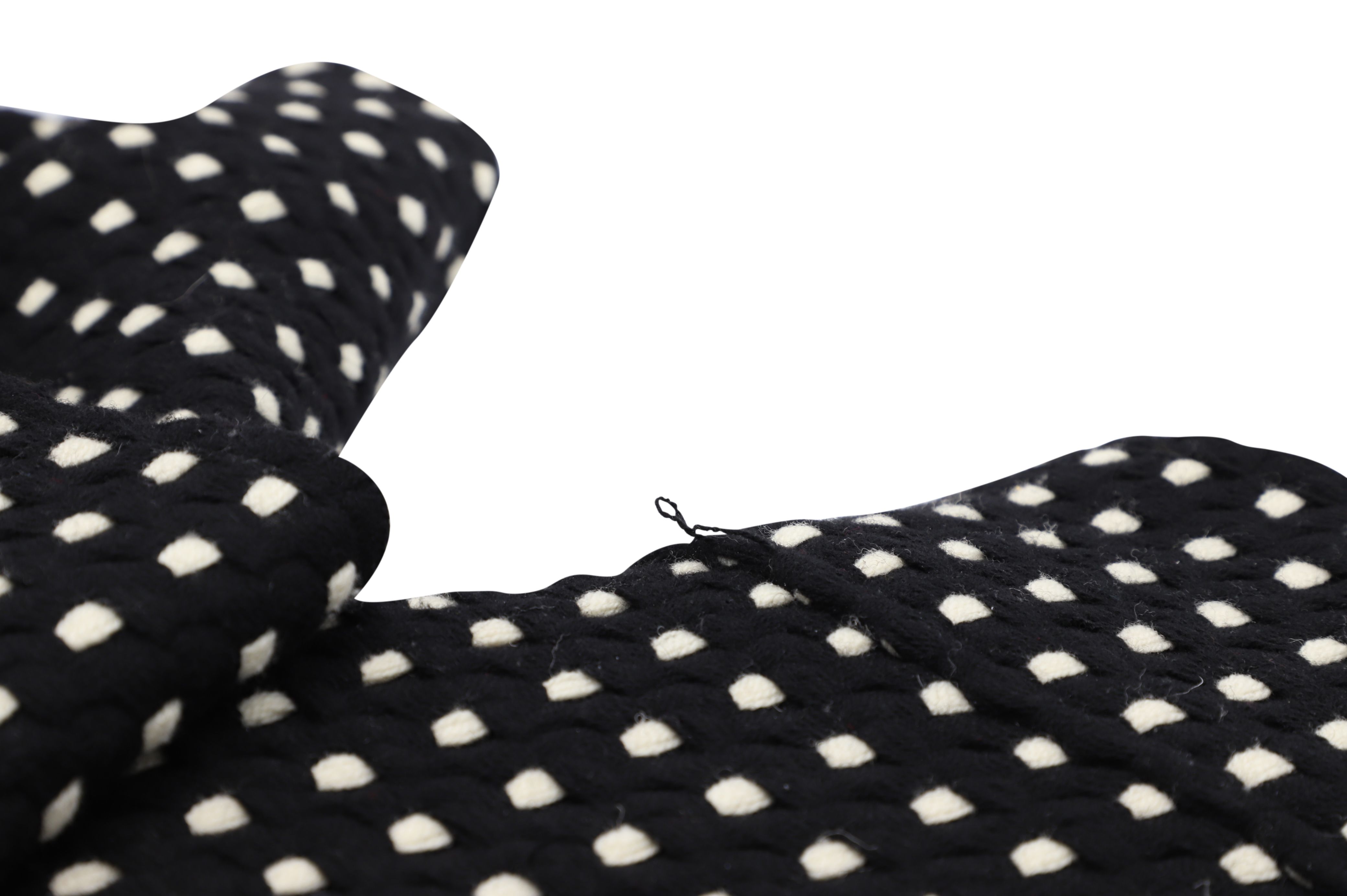 Diane Von Furstenberg Preloved Polka Dot Trench Coat in Black Wool