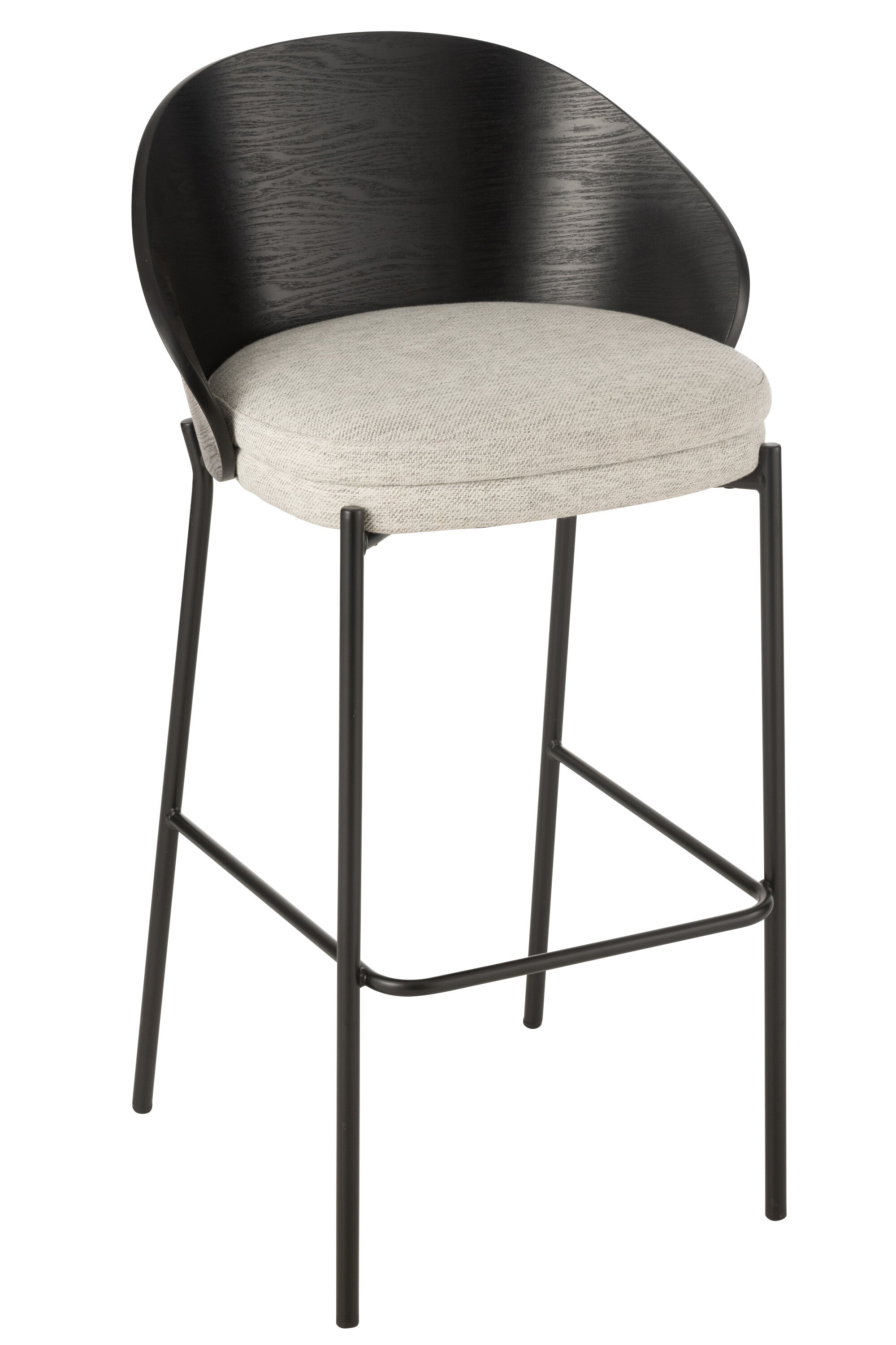 J-Line barstoel Lone - multiplex/metaal - zwart/grijs