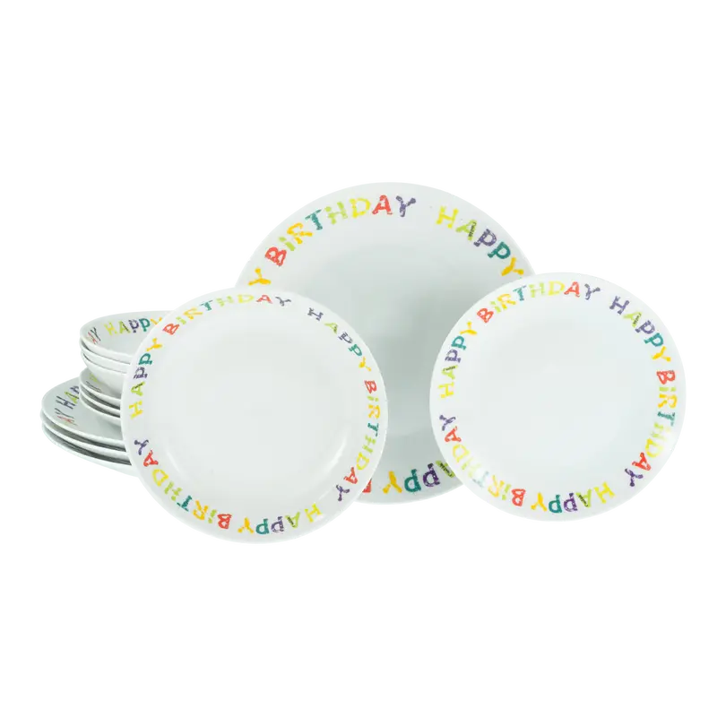 Geschirrset 12-teilig Happy Birthday