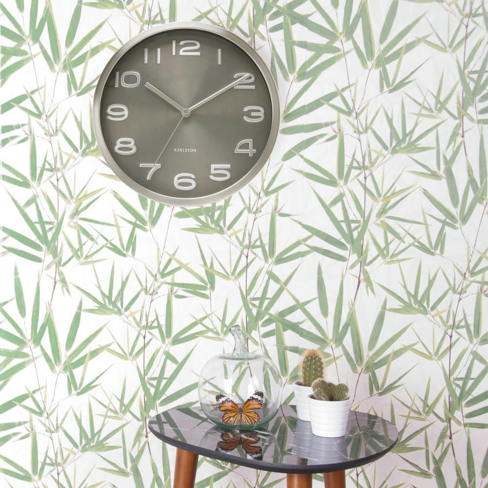 MAXIE - Horloge murale en métal et bois noire D29