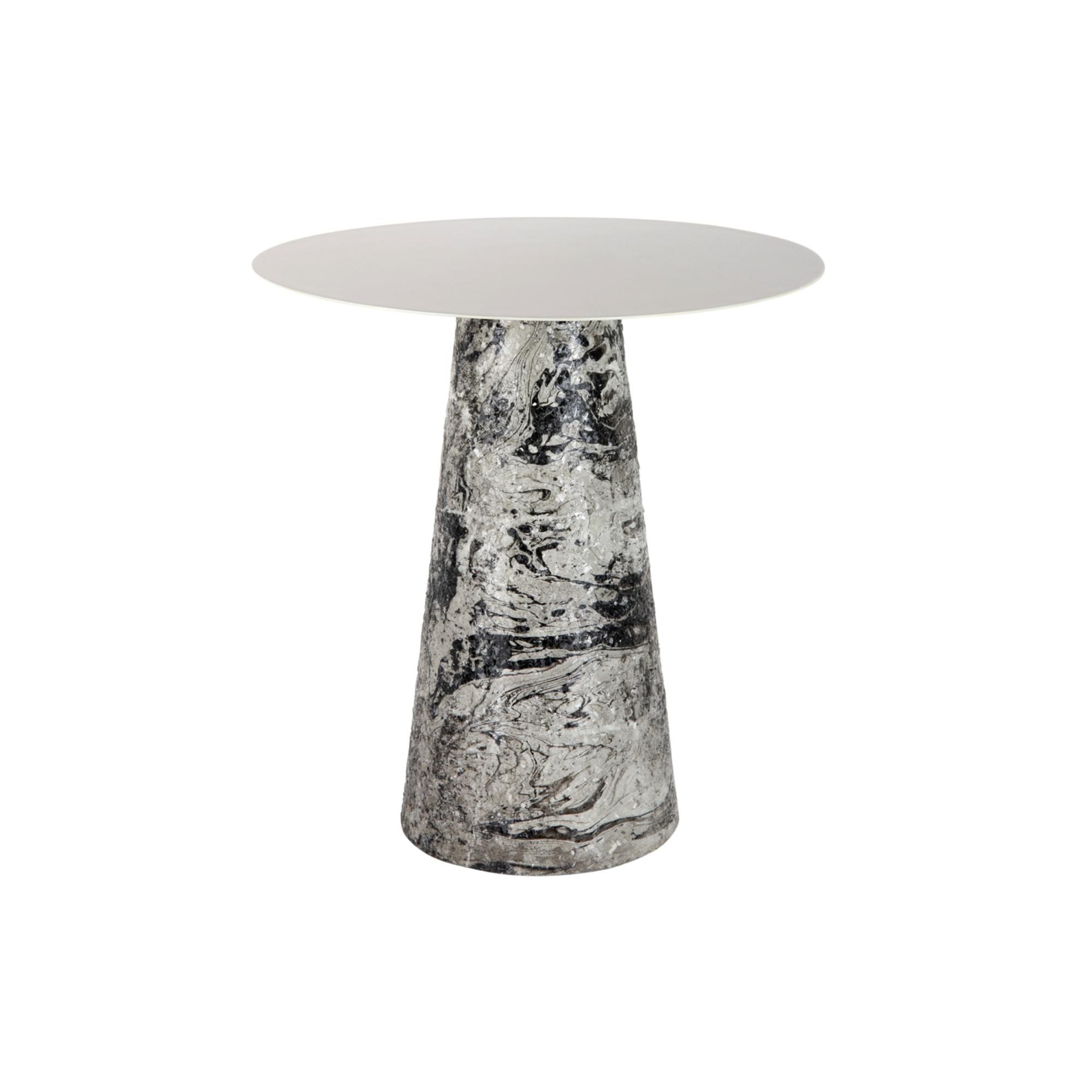 Leitmotiv bijzettafel Mosaic Marble High - wit - 40x40x42cm