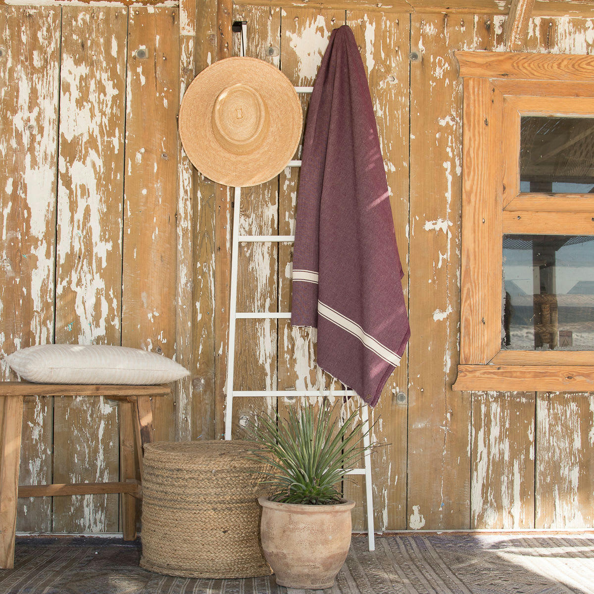 MARSA - Fouta coton  100x200 prune