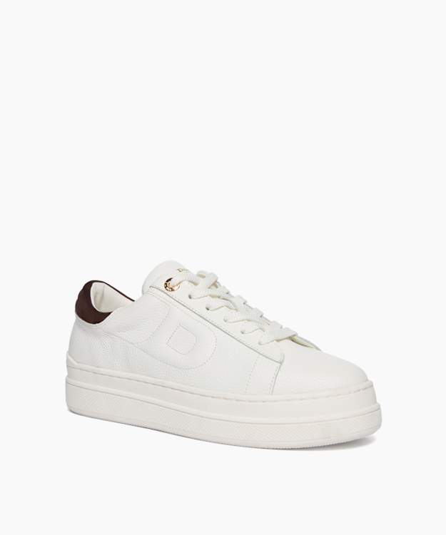 Eden White - Flatform Lace-Up Trainers