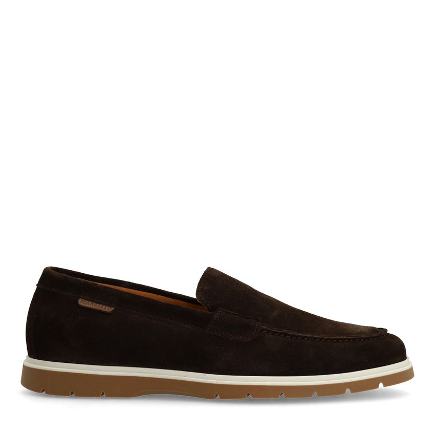 Manfield Bruine suède loafers