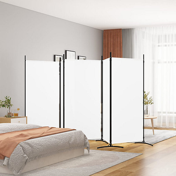 Cloison de séparation 5 panneaux Blanc 433x180 cm Tissu vidaXL