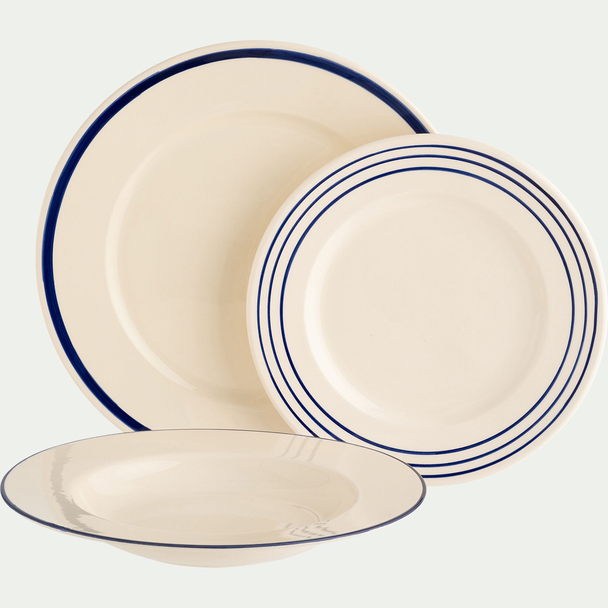 ANCHOVA - Assiette à dessert en faïence D22cm - blanc