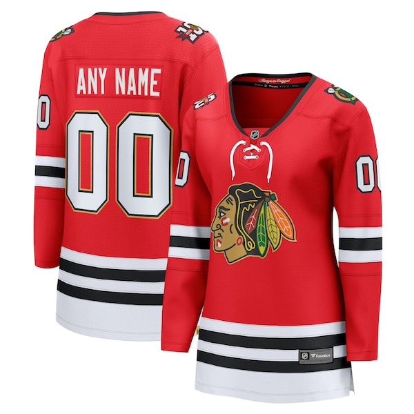 Chicago Blackhawks  Women's Centennial Breakaway Custom Jersey - Red