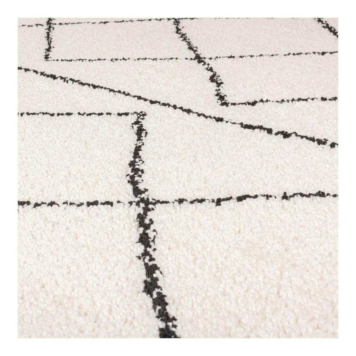 KUSH - Tapis géométrique orientale en polypropylène ivoire 120x170