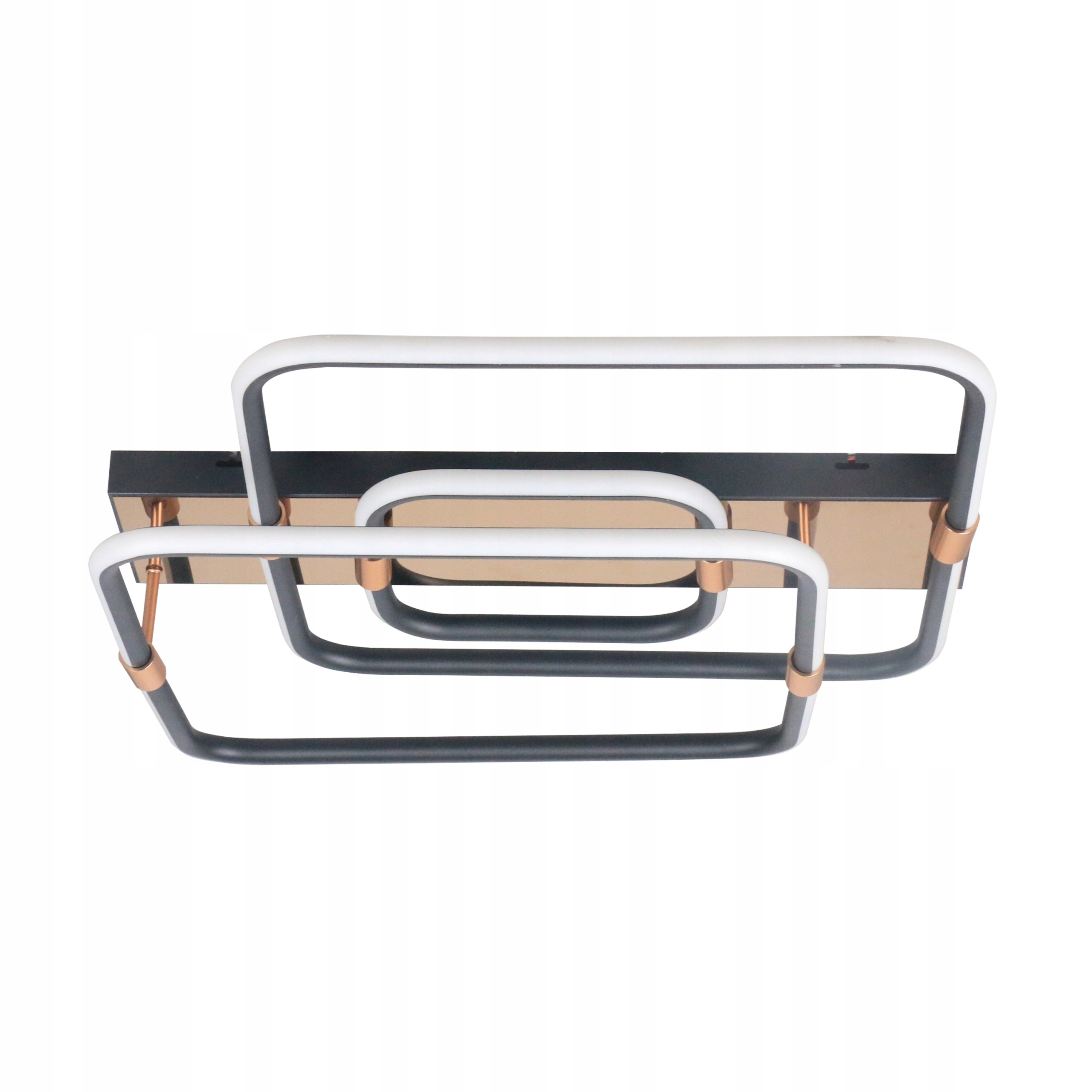 LAMPA LED PLAFON 70X60CM  PILOT 60W CZARNA Złota