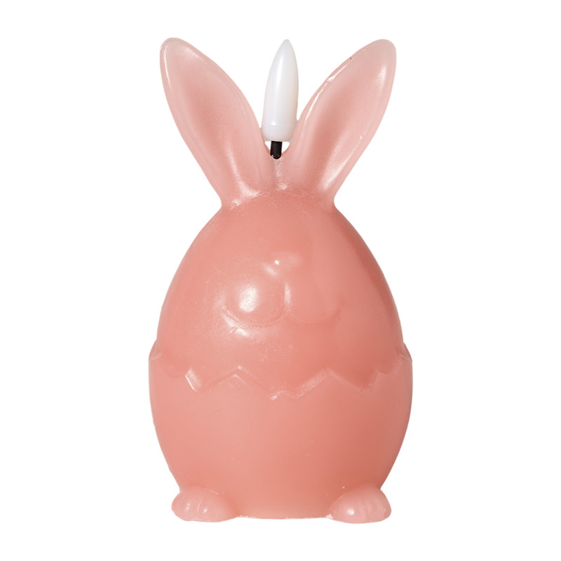 LED kaars paashaas - roze - &Oslash;6.4x11 cm