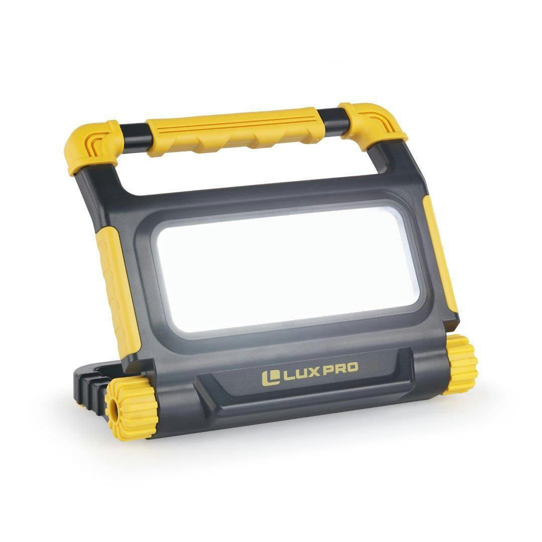 LUXPRO 2849 Lumen Slim IPX4 Rated Easy-Grip Rechargeable LED Work Light with 3 Light Modes, Black