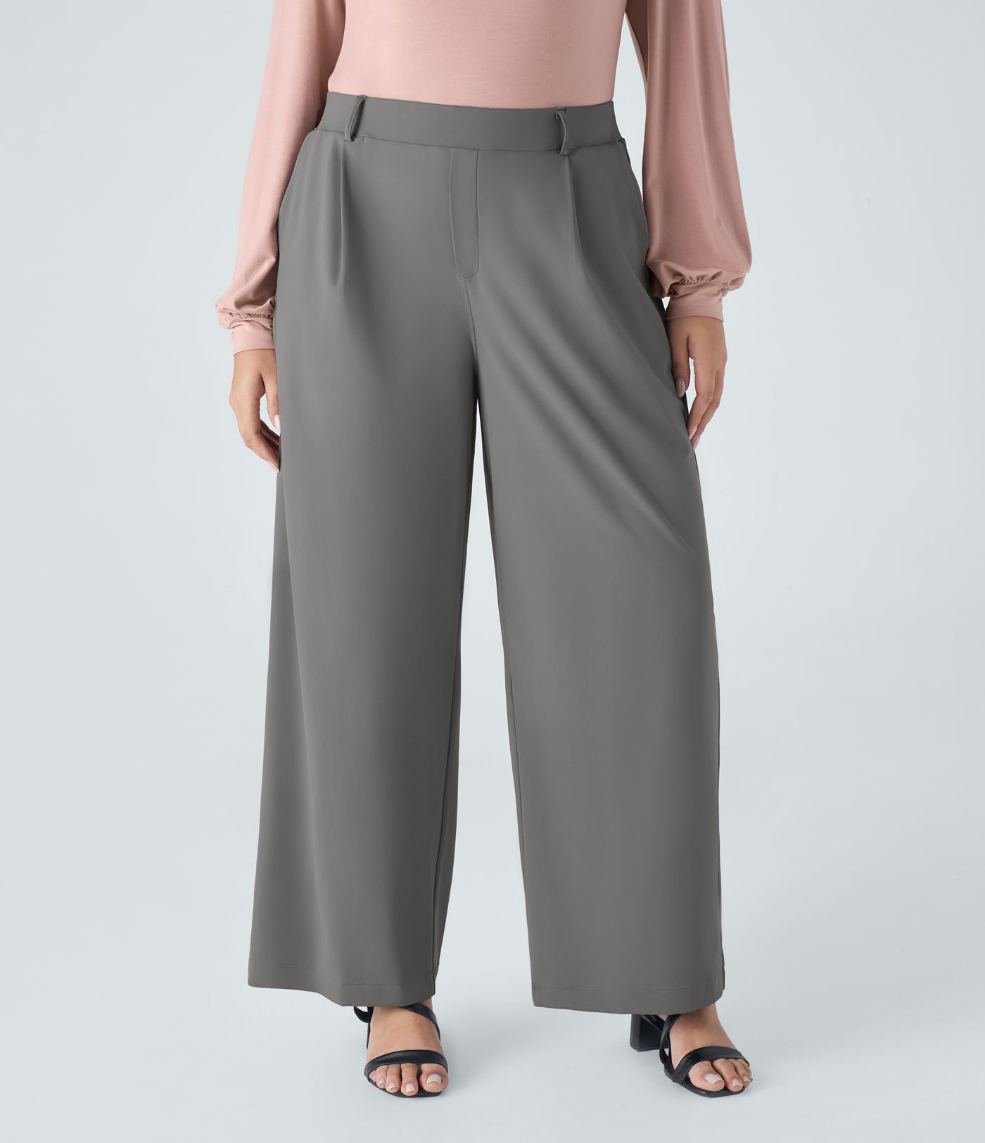 Pantalon de travail grande taille coupe droite taille haute Halara Flex™ DayStretch avec poches