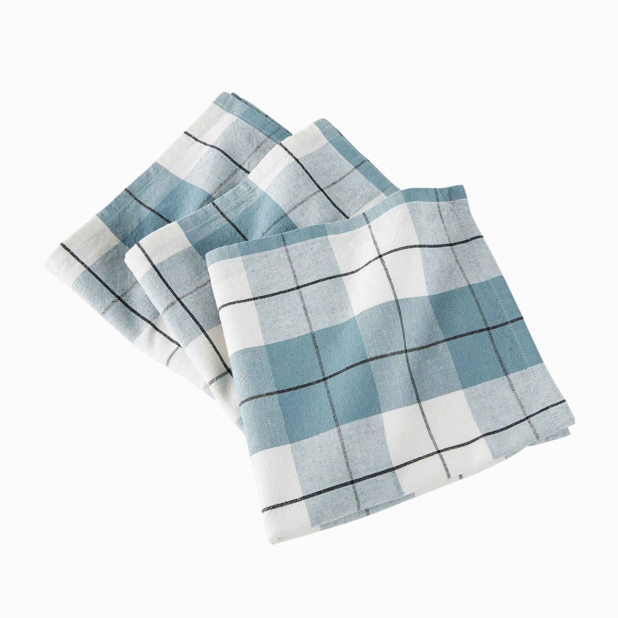 Serviette de table carreaux tissé teint - lot de 3
