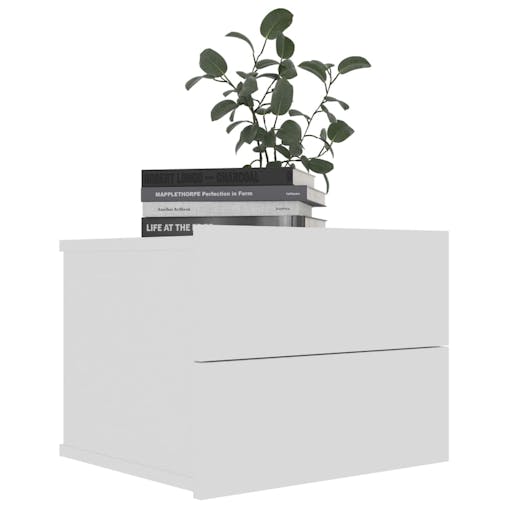 NNEVL Bedside Cabinets 2 pcs White 40x30x30 cm Chipboard