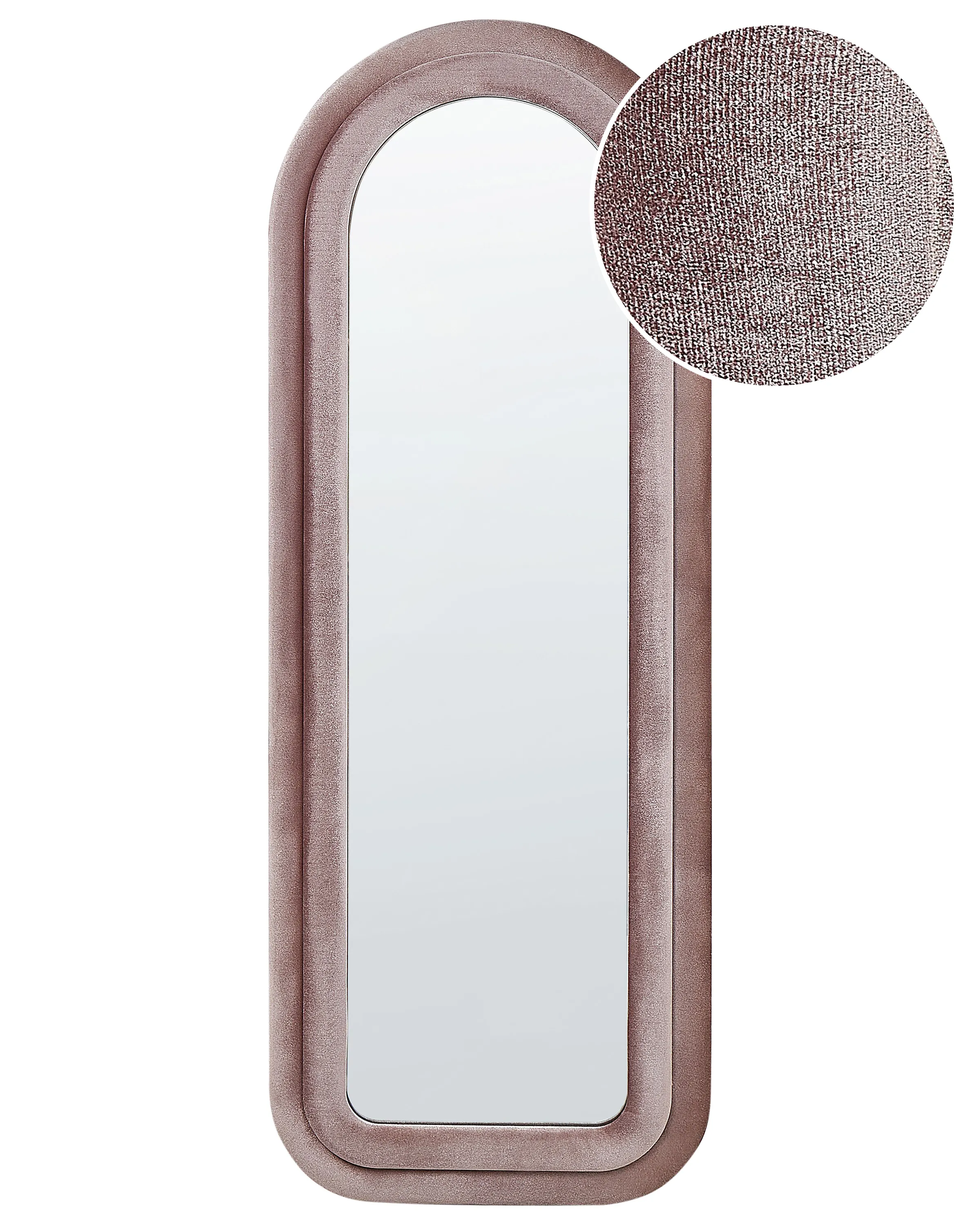Wall Mirror CULAN 60 cm 160 cm Velvet Pink