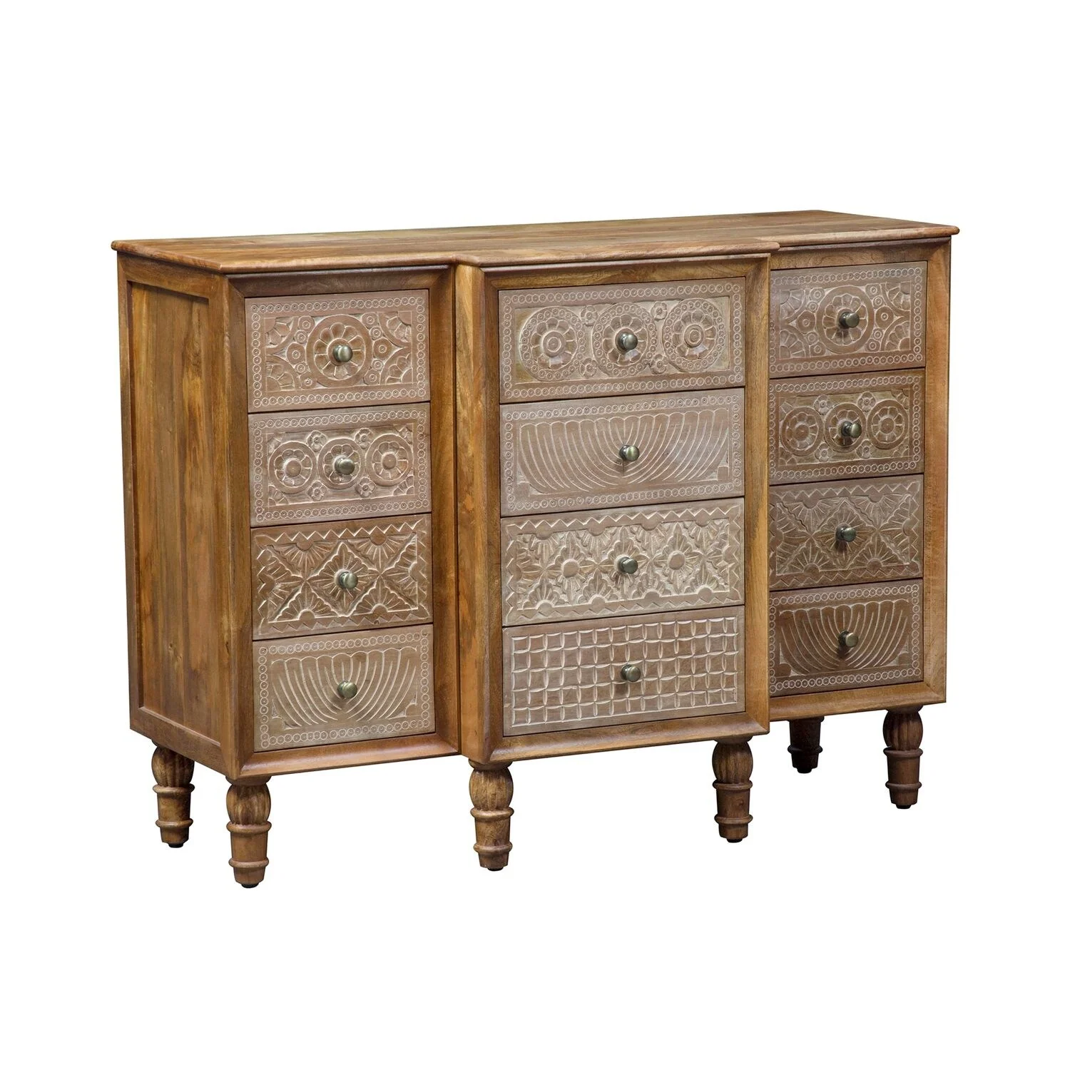 Montrose Weathered Honey 12 Drawer Accent Cabinet