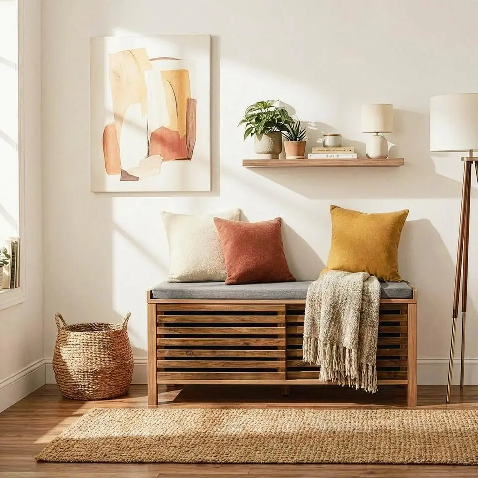 Calicosy - LIAM bank - Donker hout - Bruin - 112x43,5x51 cm