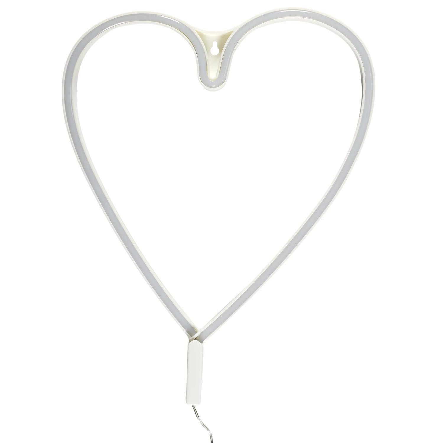LAMPKA LED neonowa W KSZTAŁCIE SERCA biała na USB