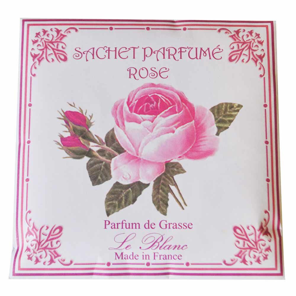 Sachet parfumé senteur rose parfum de grasse Le Blanc
