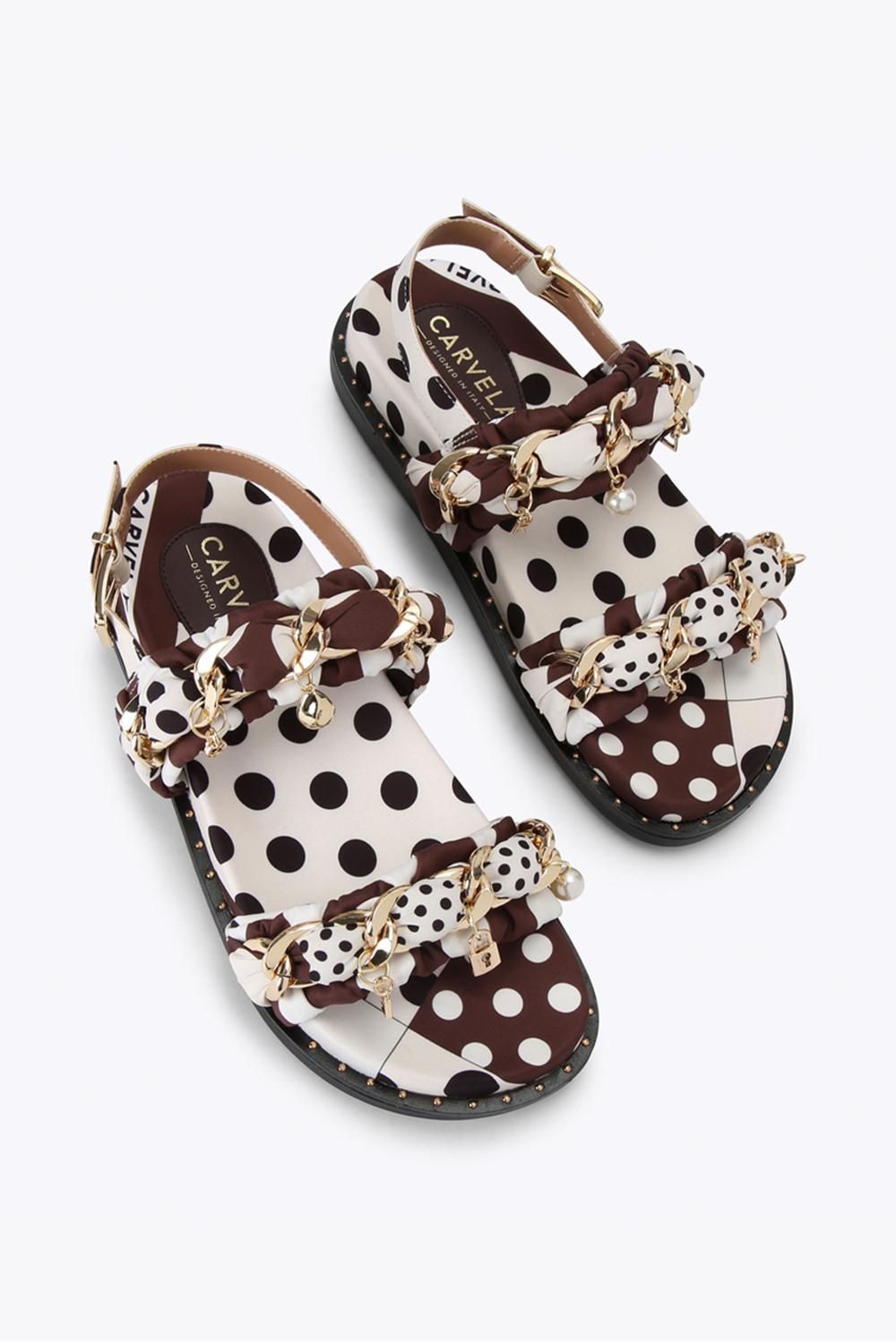 Carvela Sorano Sandal Sling Polka' Fabric Sandals