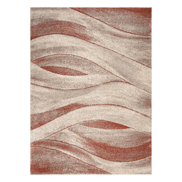 Dywan FUSION 1617 krem / terakota - Fale, nowoczesny, 80x150 cm