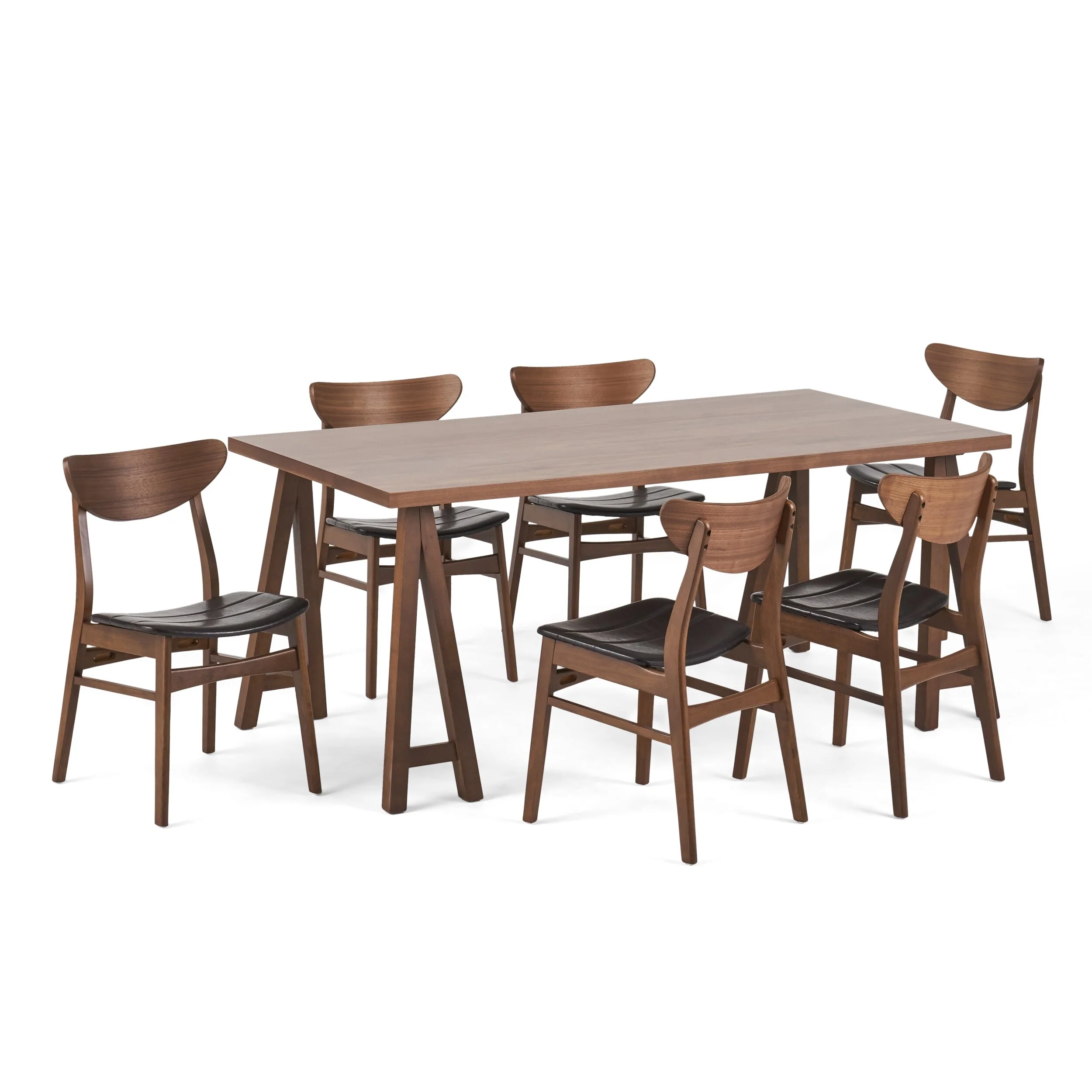 Anise Mid-Century Modern 7 Piece Dining Set with A-Frame Table by Christopher Knight Home