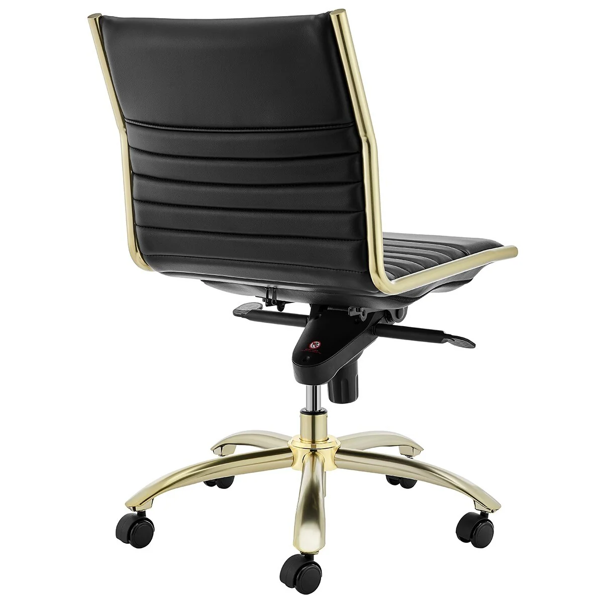 Executive Black and Gold Low Back No Arm Office Chair