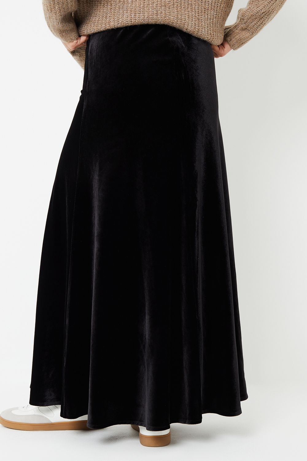 Threadbare Fauna' Velvet Flared Pull On Maxi Skirt