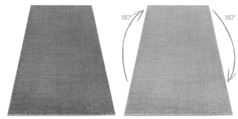 Dywan SOFT 2485 Jednolity, jednokolorowy szary 80x150 cm